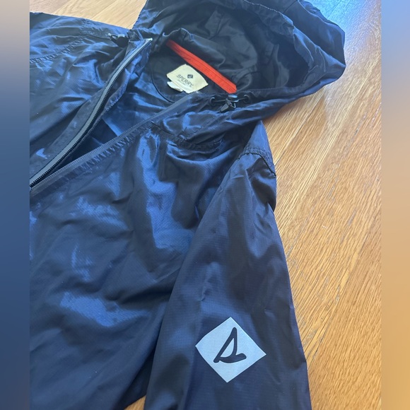 Women’s Sperry Top-Sider Navy Blue Rain Jacket Small - Picture 3 of 6